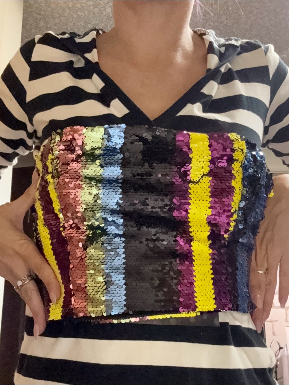 Forever 21 Multicolor Sequin Strapless Crop Top